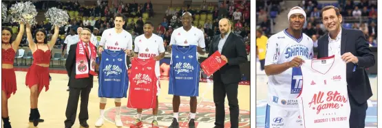  ??  ?? L’AS Monaco Basket, leader de Pro A, sera le club le plus représenté du All Star Game avec Paul Lacombe, Gerald Robinson, Amara Sy, Elmedin Kikanovic (absent sur la photo) et coach Zvezdan Mitrovic. Pour les Sharks, Jerel Blassingam­e tentera de...