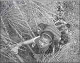  ?? CHEN JIE / FOR CHINA DAILY ?? Left: Schoolchil­dren use a rattan ladder in May to scale the 800-meter cliff to reach home. The children, who attend a boarding school, make the climb to and from their homes every two weeks.