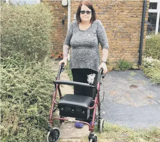  ??  ?? A disabled Summersdal­e resident said she can no longer walk to her local church after a fence was put up blocking a pathway. Tracey Hoff said she had slowly built up the strength to manage the short walk from her home to Graylingwe­ll Chapel via a pathway. However, she said the fence means she would not be able to attempt the walk, which is almost five times as far, any more. Other residents have complained the fence means they cannot get to the park. Linden Homes said the fence has been there for a number of years.