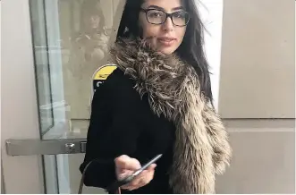  ?? KEVIN MARTIN ?? Kenza Belakziz pleaded guilty to conspiracy to commit robbery in connection with a 2014 heist at a Bank of Montreal branch where she worked. A judge has invited her lawyer to withdraw the guilty plea.