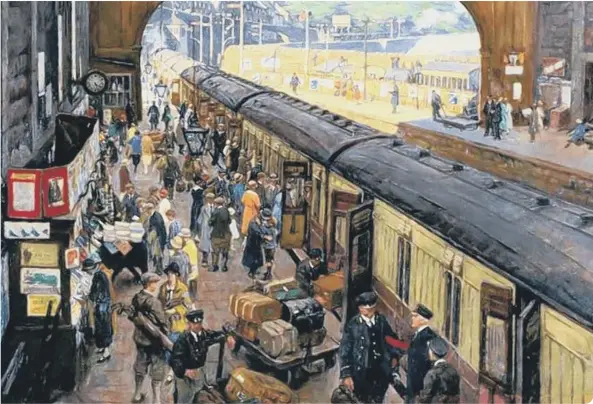  ??  ?? Network Rail has launched a competitio­n for artists to submit work inspired by trains like The Terminus Penzance Station Cornwall by Stanhope Alexander Forbes