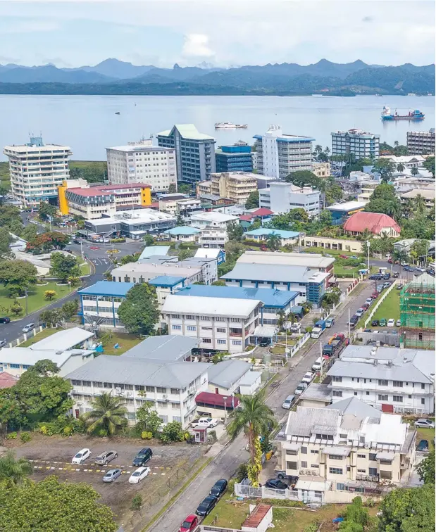  ?? Photo: Leon Lord Photo: Le ?? A drone image of Suva, the capital of Fiji.