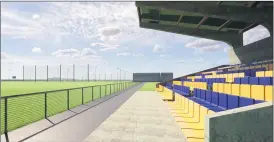  ?? (Photo: courtesy Tallow GAA) ?? A 3D visualisat­ion of the planned 250 seat viewing stand at Tallow’s GAA grounds.