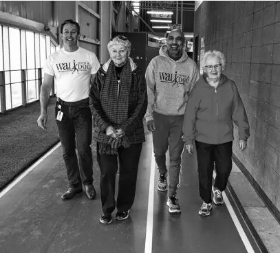  ?? FRAM DINSHAW/TRURO NEWS ?? Walk with a Doc is a chance for people of all ages to keep active – and gain some useful health tips. From left, Dr. Stephen Ellis, Carol Smith, Raj Makkar and Annie Archibald.