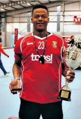  ??  ?? Bongumusa Mngoma was named Goalkeeper of the Tournament at the men’s hockey Africa Cup Of Nations tournament