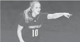  ?? JESSICA HILL/AP ?? Louisville’s Hailey Van Lith gestures to a teammate after making a basket in the second half of an NCAA college basketball game against DePaul on Friday in Uncasville.