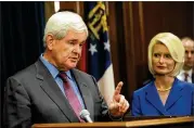  ?? JOHNNY CRAWFORD / JCRAWFORD@AJC.COM ?? Former U.S. House Speaker Newt Gingrich was a candidate for a Cabinet post, penned two books about the president’s political rise and is a frequent surrogate for the president on television.