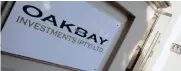  ?? PHOTO: REUTERS ?? A logo of Oakbay Investment­s at the entrance to its offices in Sandton. The embattled company is facing a possible suspension from trading on the JSE.