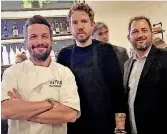  ?? [PHOTO BY DAVE CATHEY, THE OKLAHOMAN] ?? Chefs Fabio Viviani and Jonathon Stranger have partnered with Drew Tekell to open Osteria Craft Cocktails and Casual Eatery in Nichols Hills Plaza.