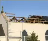  ??  ?? Kilcorney Church in Cork had a section of its roof blown off