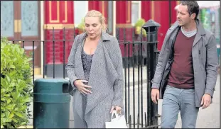  ??  ?? Declan Bennett on the set of Eastenders with co-star Samantha Womack. Picture by Jack Barnes for the BBC