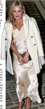  ??  ?? MODEL GUEST: Kate Moss arrives for Friday evening’s celebratio­ns