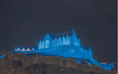  ?? Pictures: Getty/PA. ?? Edinburgh Castle, above, and Blackpool Tower, below, have been lit by firm chosen for Perth.