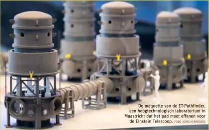  ?? FOTO JORIS HERREGODS ?? De maquette van de ET-Pathfinder, een hoogtechno­logisch laboratori­um in Maastricht dat het pad moet effenen voor
de Einstein Telescoop.