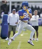  ?? Ashley Landis Associated Press ?? RAMS TIGHT END Brycen Hopkins, shown in practice, caught four passes in the Super Bowl.