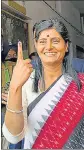  ?? PTI ?? Union minister Anupriya Patel after casting vote.