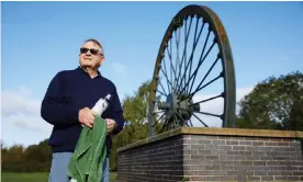  ??  ?? Bob Davis next to the old pit wheel at Denaby Main in the Don Valley constituen­cy of South Yorkshire. Photograph: Christophe­r Thomond/The Guardian