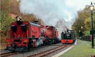  ?? ANDREW SIMMONDS/VOR ?? Hanomag 2-6-2+2-6-2 Garratt NG/G13 No. 60 Drakensber­g pulls away from Aberffrwd on November 9. It will enter passenger service in 2022 alongside VoR’s iconic 2-6-2Ts.