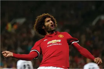  ?? EPA ?? SHOUTING FROM AFAR: Marouane Fellaini will miss Manchester United’s Champions League encounter against CSKA Moscow tomorrow due to an ankle injury.