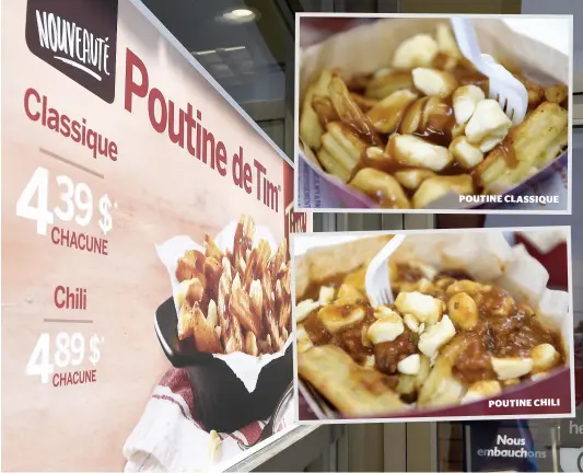  ?? PHOTOS STEVENS LEBLANC ?? Selon des employés de Tim Hortons, si les tests s’avèrent concluants au Québec, la chaîne pourrait éventuelle­ment inscrire la poutine à son menu partout au pays.