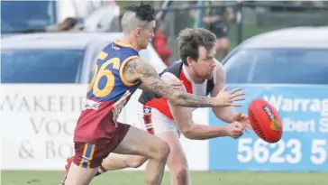  ??  ?? Luke Hepner has added some buzz to the Warragul Industrial­s forward line in the Reserves.