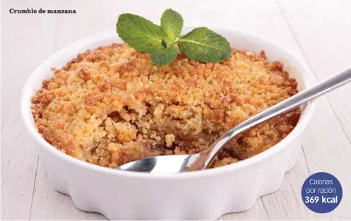  ??  ?? Crumble de manzana