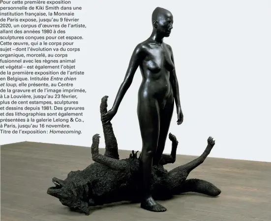  ??  ?? « Rapture ». 2001. Bronze. 171 x 157, 5 x 66 cm. (Ph. Richard Max-Tremblay). (Tous les visuels / all images, © et Court. Kiki Smith, Pace Gallery, New York, La Monnaie de Paris)