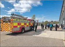  ??  ?? Lochgilphe­ad Joint Campus, which was hosting the Argyll and Bute count, was evacuated when a fire alarm went off.