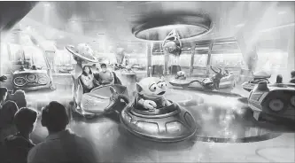  ?? WALT DISNEY WORLD TNS ?? The 11-acre Toy Story Land will include the Alien Swirling Saucers, among other attraction­s.