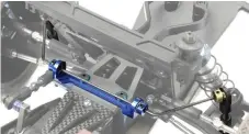  ??  ?? Shown here on a Pro-line PRO-2 SC, the swaybar transfers some of the load applied to one side of the suspension to the other, helping keep the chassis flat. Cornering forces cause the chassis to sway or roll to the outside of the turn. Swaybars reduce this effect.