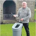  ??  ?? Angus Carnie with one of his bins.