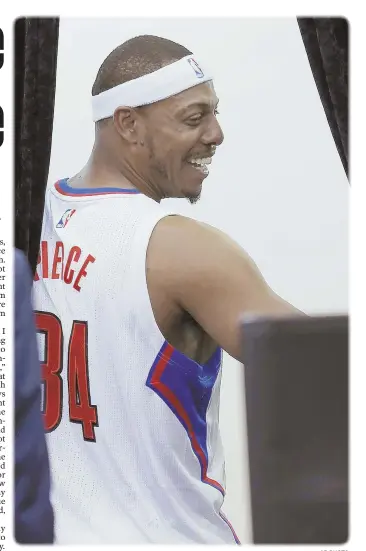  ?? AP PHOTO ?? LAST CALL: Former Celtics star Paul Pierce is on his way out the door in his NBA career with the Clippers, but not before making a curtain call at TD Garden today.