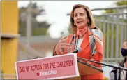  ?? Ap-eric Risberg ?? House Speaker Nancy Pelosi speaks at the Mission Education Center Elementary School on Wednesday in San Francisco.