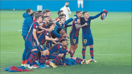  ?? FOTO: MANEL MONTILLA ?? El Barça B llega en su mejor momento El filial se ha ganado una plaza en el ‘playoff’ tras ganar 5 de los últimos seis partidos