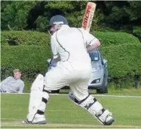  ??  ?? James McCoy punishes the Marple bowling