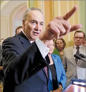  ?? AP/J. SCOTT APPLEWHITE ?? Senate Minority Leader Charles Schumer said Tuesday that the notion that “the only option after Judge [Neil] Gorsuch doesn’t earn 60 votes is to break the rules, to change the rules,” could “not be further from the truth.” He said there were...