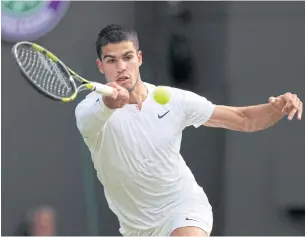  ?? ?? IMPRESSIVE SHOW: Carlos Alcaraz in action during his third round match against Oscar Otte.