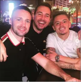  ?? ?? Lee McGregor enjoying life in Las Vegas with Josh Taylor, left, and actor Martin Compston
