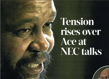  ??  ?? Joel Netshitenz­he, above, is said to have accused Ace Magashule, right, of bringing the ANC into disrepute.