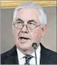  ?? SUSAN WALSH/AP ?? Secretary of State Rex Tillerson told outgoing interns that “Racism is evil.