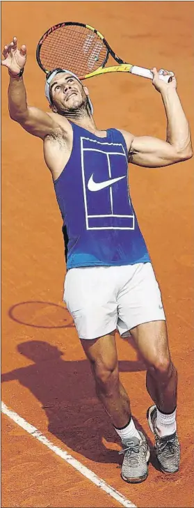  ?? FOTO: GETTY ?? Rafa Nadal, ayer entrenando en Roland Garros, donde aspira a un 11º título