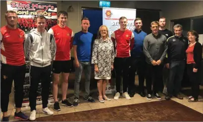  ??  ?? St Mary’s Senior team members at the launch of the club’s On the Move initiative.