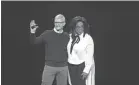  ?? JEFFERSON GRAHAM/USA TODAY ?? Tim Cook and Oprah Winfrey joined forces during the event at Apple headquarte­rs Monday.