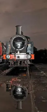  ?? RoBert faLConer ?? to mark the retirement of ‘Jinty’ no. 47324 at the end of its previous boiler certificat­e, an Lms‑themed event was held at the East Lancashire railway on november 22 2014, with the ‘3F’ 0‑6‑0t carrying its original number of 16407 and posed on shed at bury with ‘crab’ no. 13065. the ‘Jinty’ is expected to steam next year after a contract boiler overhaul, but the ‘crab’ will be out of action until 2020, when it will return with a new ‘ten‑year’ ticket.