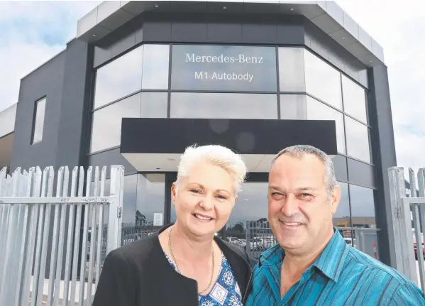  ?? Picture: Glenn Ferguson ?? Dianne and Peter and Ruggeri have opened an authorised Mercedes Benz body repair business. Below: Peter Ruggeri in the workshop.