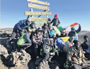  ??  ?? Good cause Jamie McLaren led an expedition to the top of Mount Kilimanjar­o for charity