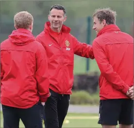  ??  ?? CLASS ACT: Ryan Giggs with his long-time playing colleagues