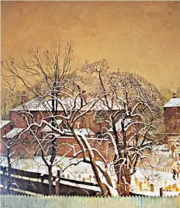  ??  ?? HOUSE STYLE Snowfall in the Suburbs – A View from the Artist’s House (1940) by Harry Bush