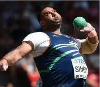  ?? AFP ?? shotput medal hope Inderjeet Singh had won a bronze at the 2014 Asian Games. —