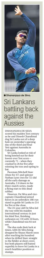  ??  ?? Dhananjaya de Silva.
sundaypost.com